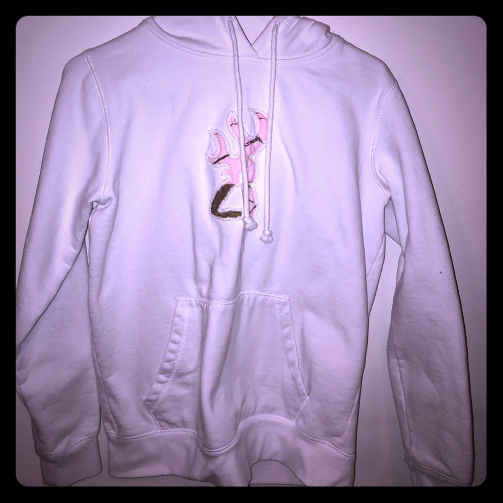 White and pink camo hoodie